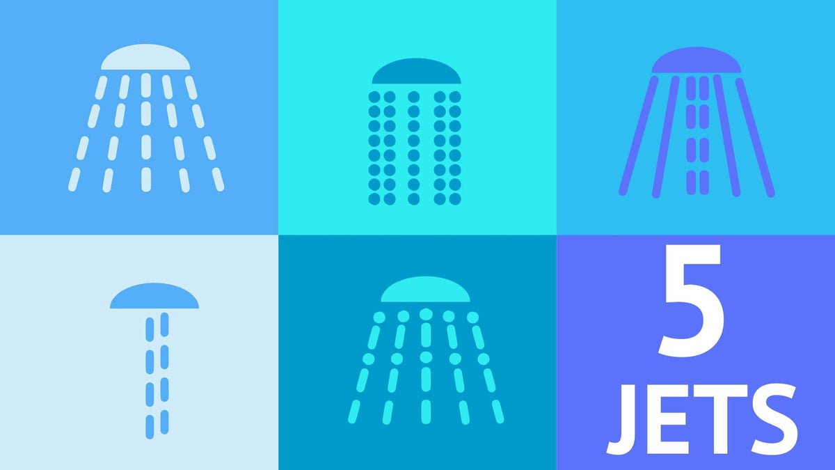 Graphique des différents jets de la douchette Variété