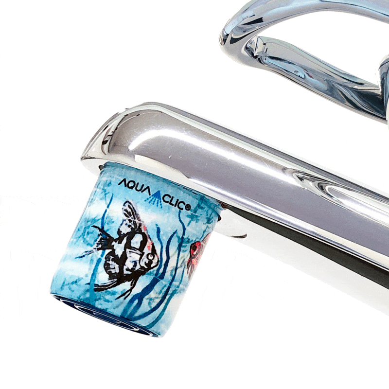 AquaClic-Strahlformer am Mare-Design-Wasserhahn: reduziert den Wasserverbrauch und die CO2-Emissionen