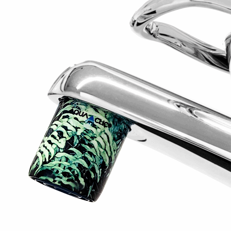 Nachhaltiger Wasserhahn mit Amazonas-Wassersparer für geringeren Verbrauch