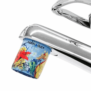 Strahlregler für den Hahn mit AquaClic-Technologie und Water Lily-Design für eine nachhaltige Nutzung von Wasser und Energie