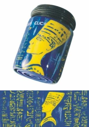 AquaClic Strahlregler Memphis mit stilisiertem Nofretete-Profil und Hieroglyphen als Designmotiv mit Originalillustration
