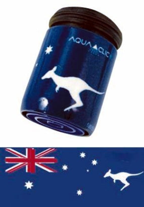 AquaClic Strahlregler Australia mit Känguru und Sternen der australischen Flagge als Designmotiv mit Flaggenvorlage