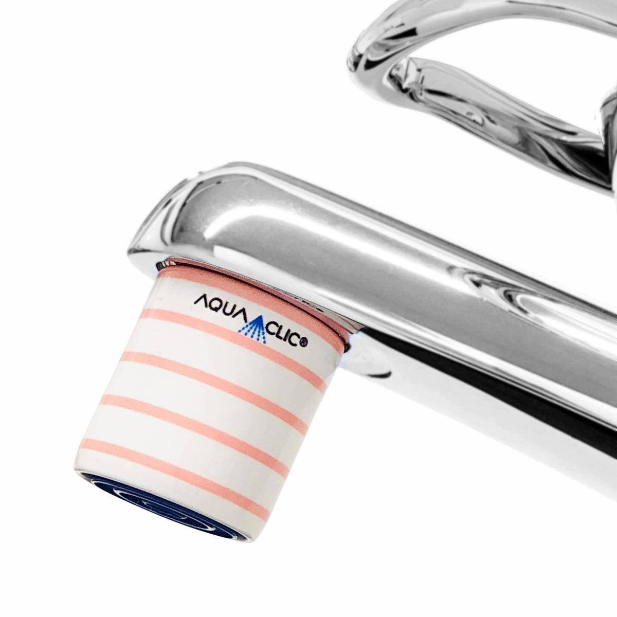 AquaClic-Perlstrahlregler für den Hahn mit Sorbet-Design AquaClic-Strahlregler: vermindert den Wasserverbrauch und verschönert den Hahn