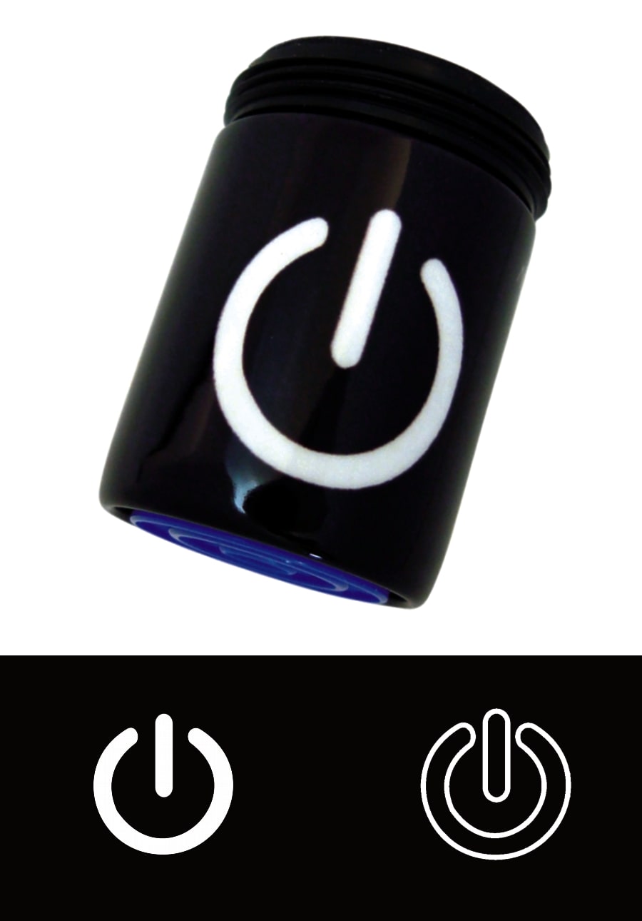 AquaClic-Durchflussmengenregler mit Hasta mañana!-Design