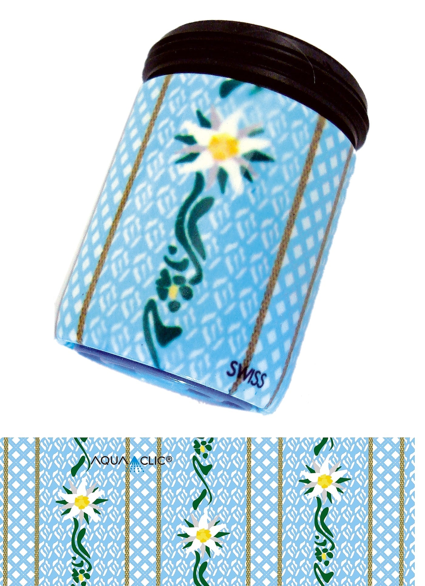 Durchflussmengenregler am Wasserhahn mit AquaClic-Strahlformer Don't Worry – Believe-Design und AquaClic-Strahlregler: Wasser sparen war noch nie so einfach