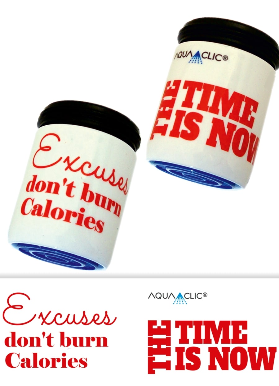Excuses don't burn calories-Design für einen effizienten und kostensparenden Wasserhahn