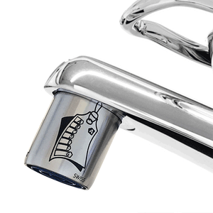 Luftsprudler Edelstahl mit Design einer Etikette