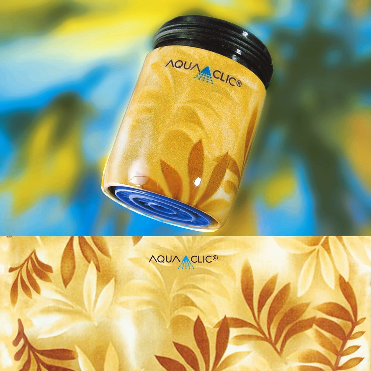 Durchflussmengenregler am Hahn mit Batik-Design für einen sparsamen und kosteneffektiven Wasserverbrauch