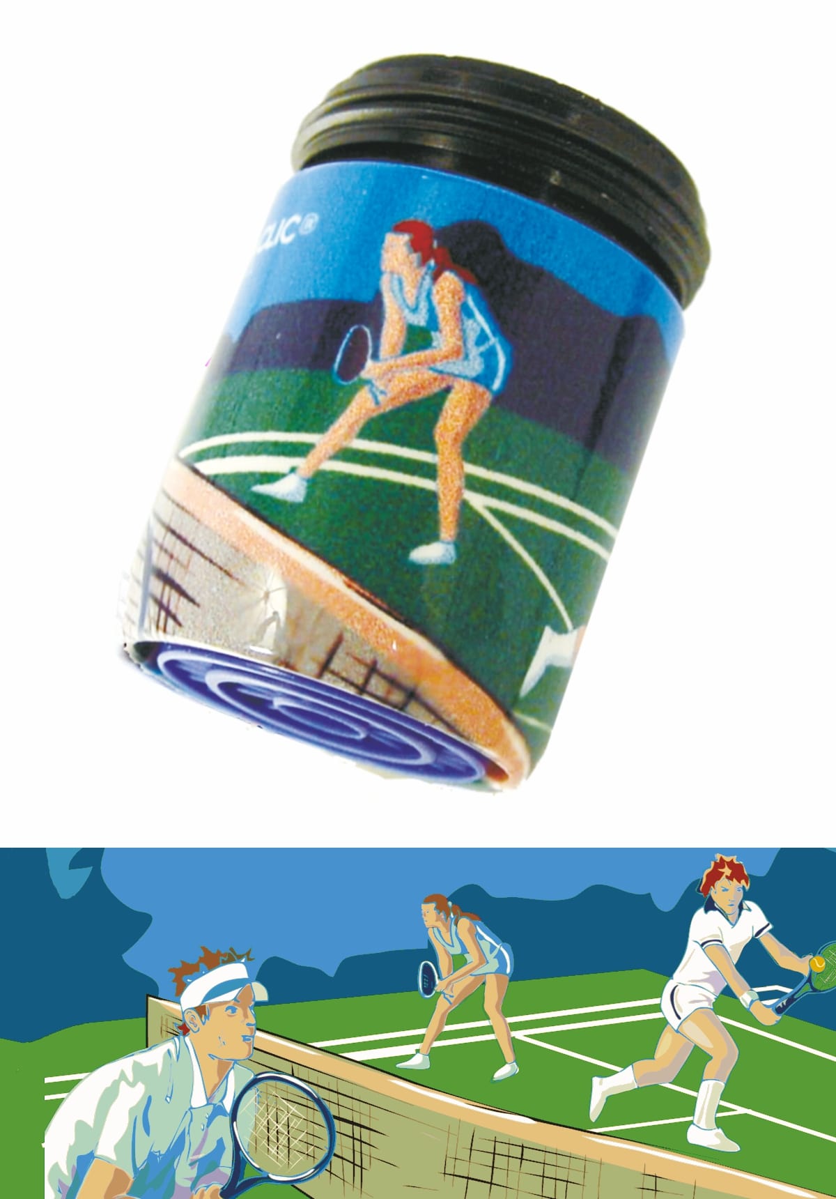 AquaClic-Strahlformer am Wasserhahn in Tennis-Design reduziert den Wasserverbrauch und CO2-Emissionen