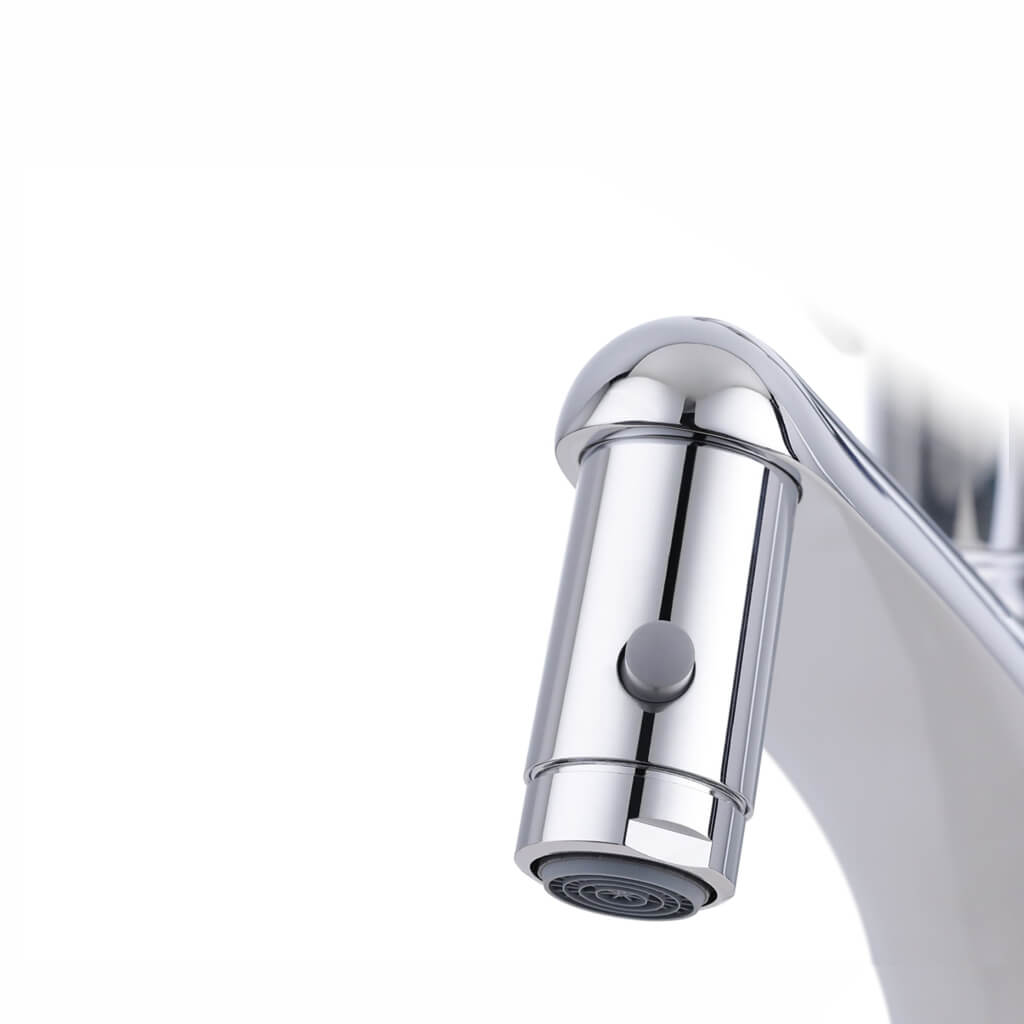 Umstellbarer Express für zwei Wassermengen am Wasserhahn auf Knopfdruck