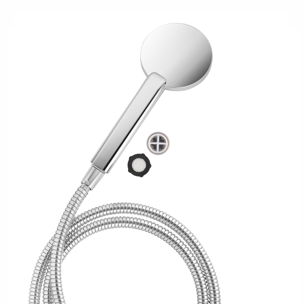 Duschkopf-Set Prosecco & passender Schlauch: sanfter, fülliger Strahl, wasser­sparend, Energylabel B