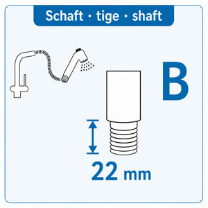Douchette cuisine MINI – réglable et économiseuse d’eau (5 & 12 l/min)