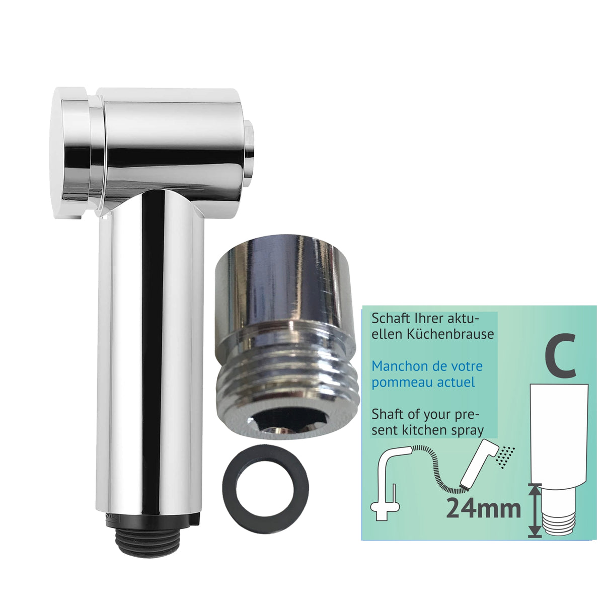 Pomme de cuisine Mini – réglable et économiseuse d’eau