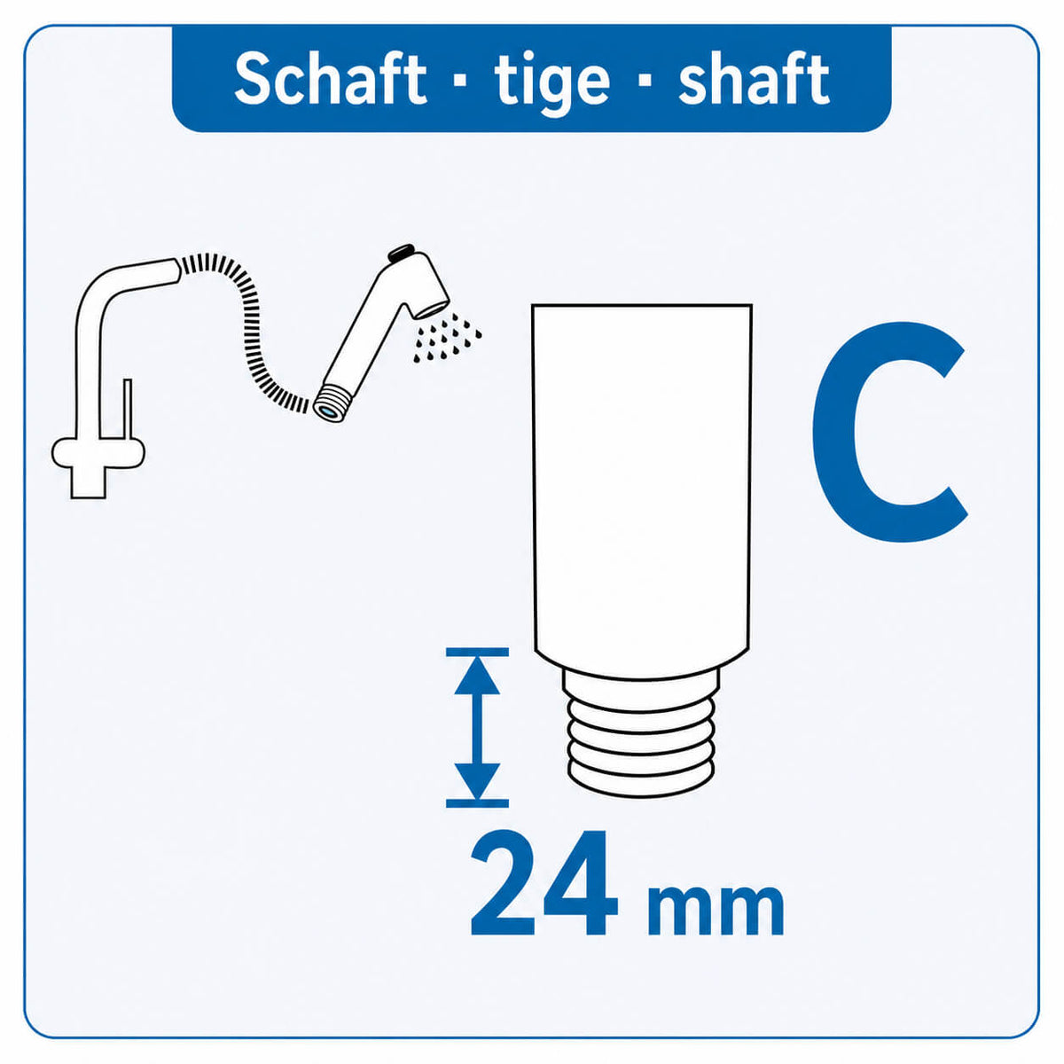 Douchette cuisine MINI – réglable et économiseuse d’eau (5 & 12 l/min)