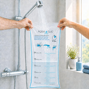 AquaClic-Messbeutel für Hahn & Dusche