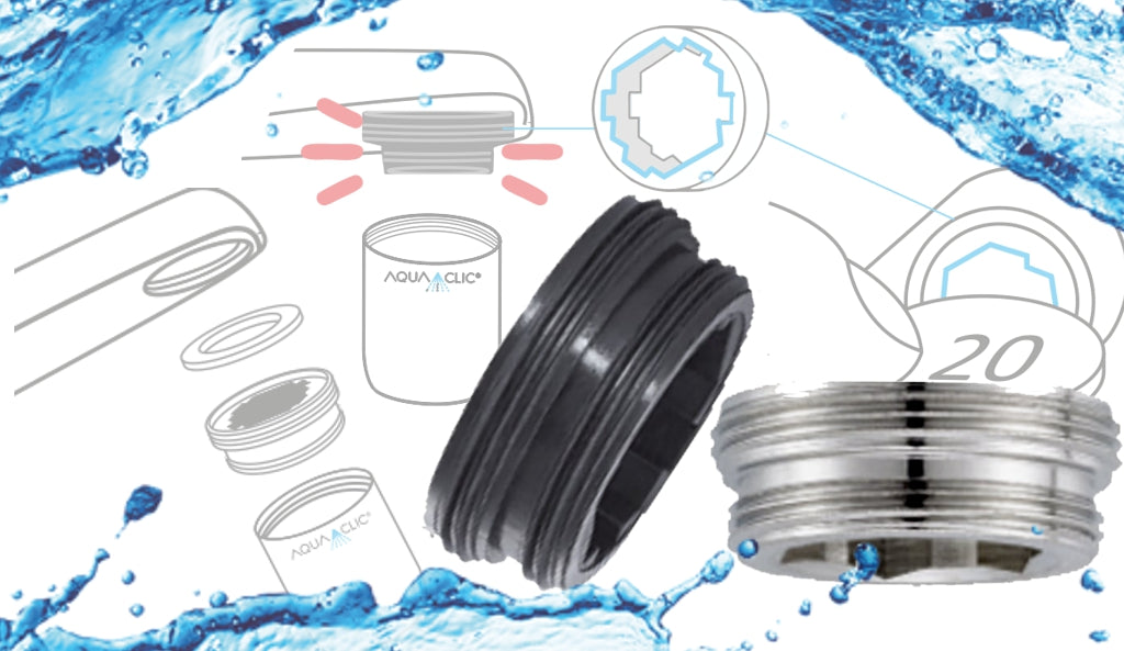 Standardadapter in Metall oder Kunststoff für AquaClic Strahlregler