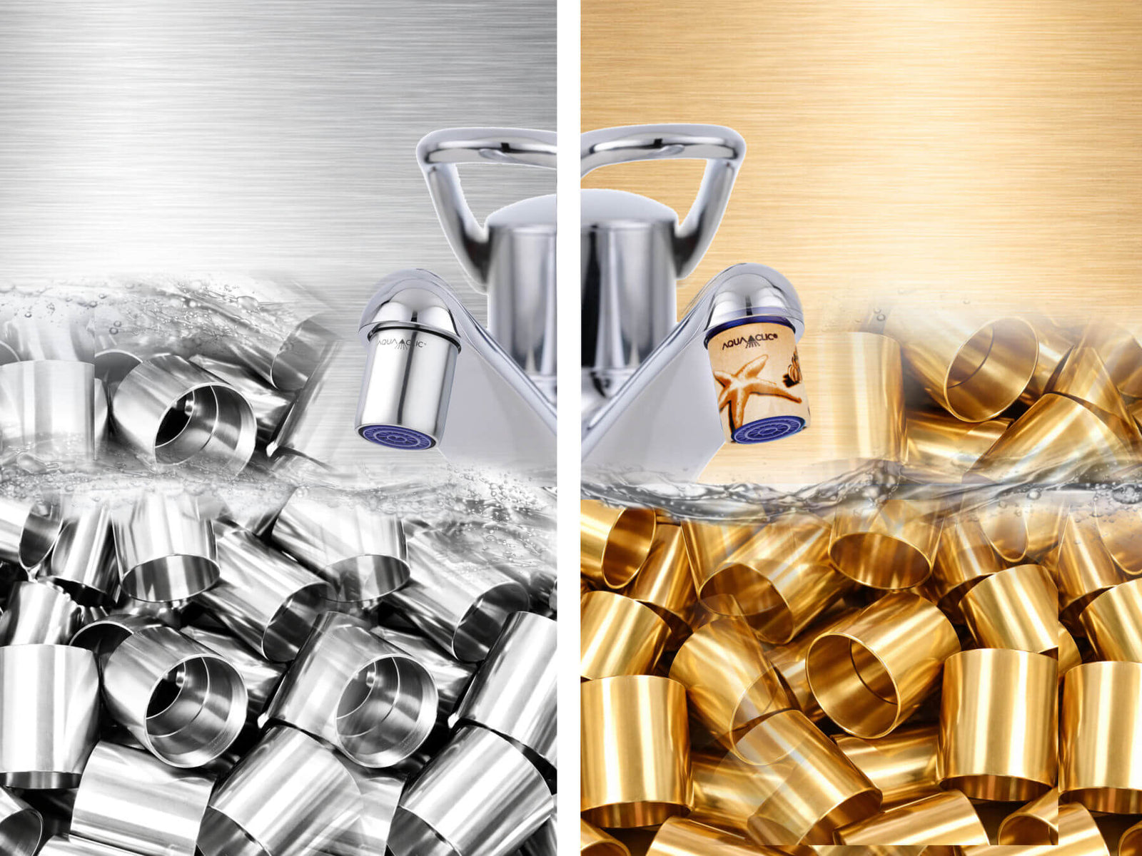 AquaClic in Edelstahl oder Messing – welcher passt zu Ihnen?