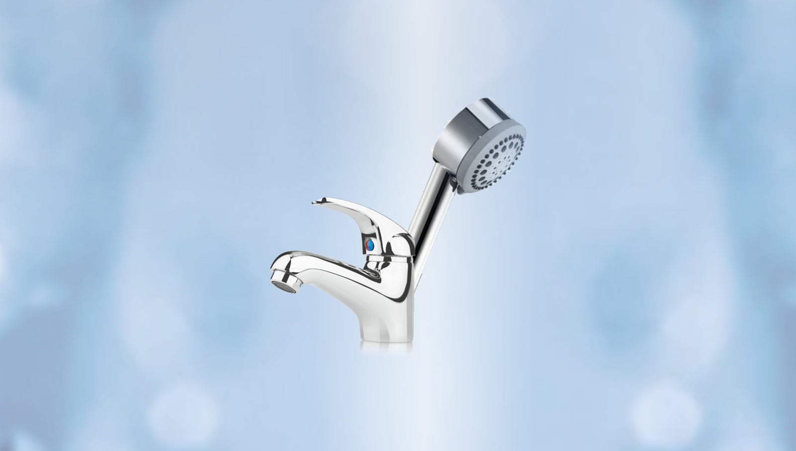 Duschkopf und Wasserhahn mit Strahlregler