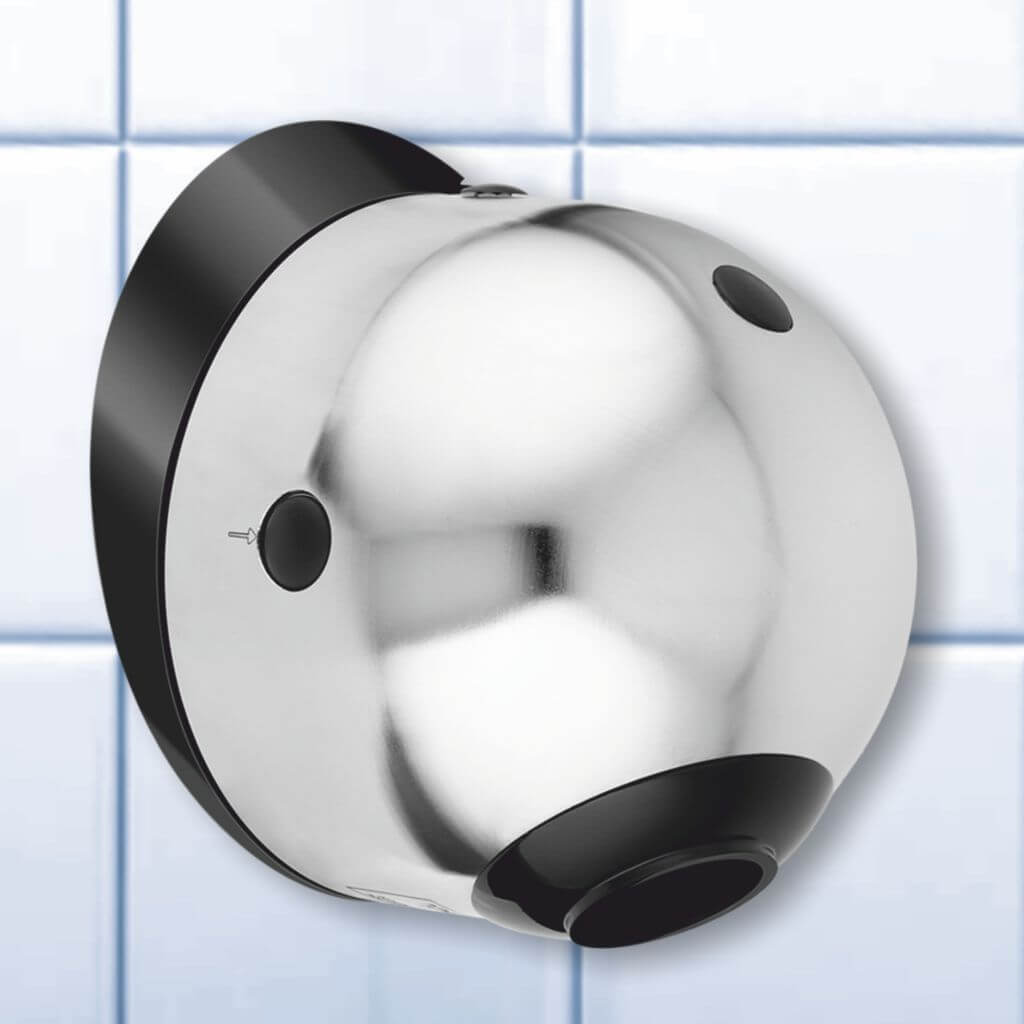 Wandbrause Publique für öffentliche Duschen auf weissen Kacheln