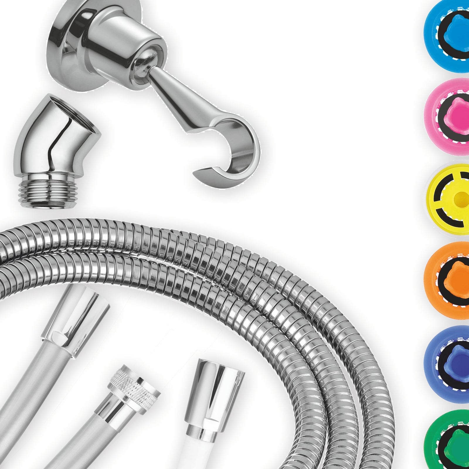 Duschkopf-Zubehör: Schlauch, Regler, Wandhaken, WInkel, etc.