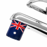 AquaClic Strahlregler Australia mit australischer Flagge am Badezimmer-Wasserhahn