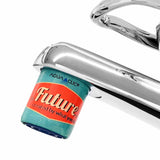AquaClic Strahlregler mit Schriftzug „The Future is created by what you do today“ und „Today not tomorrow“ am Wasserhahn