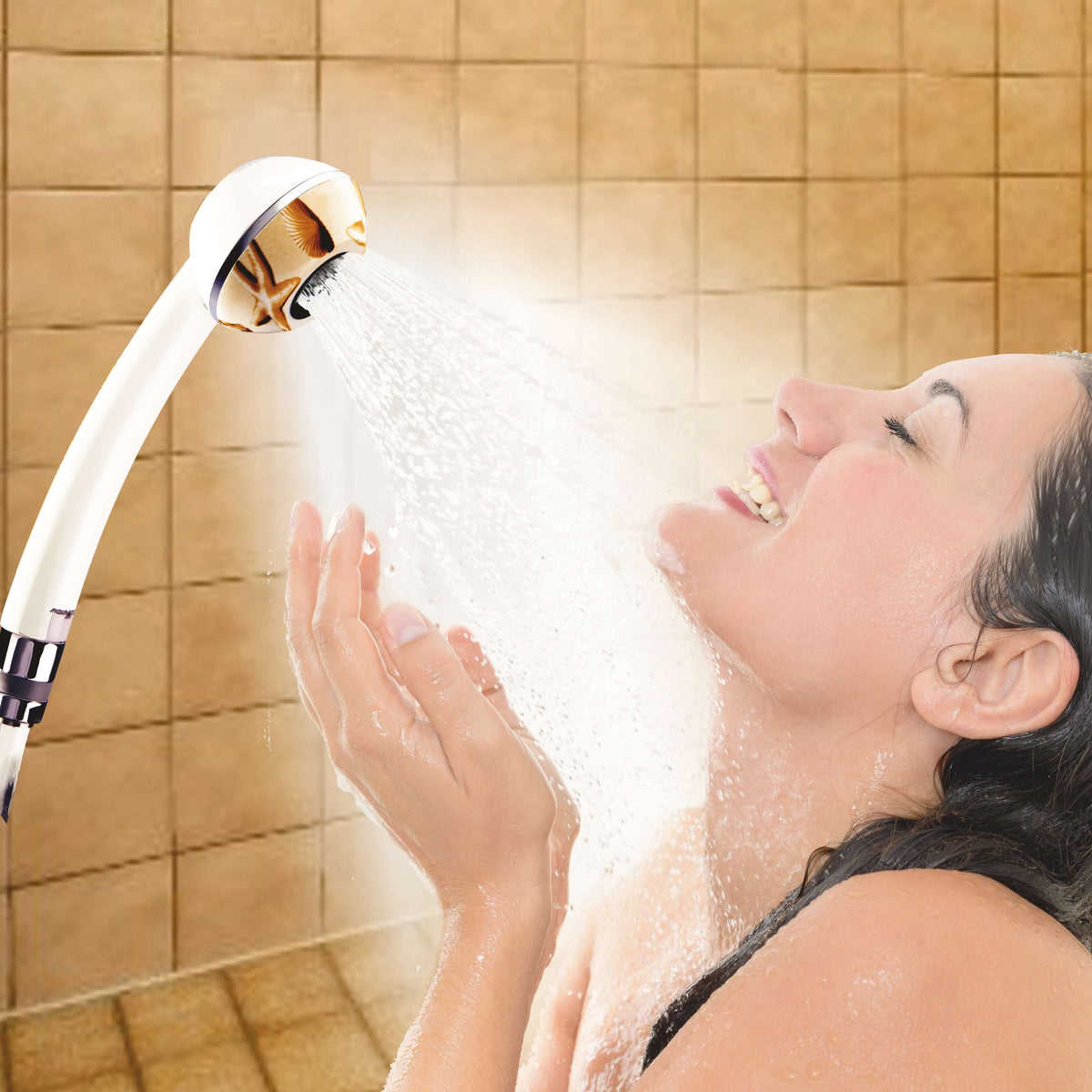 Douchette SwissClima sans métal, anti-calcaire, augmenter la pression d'eau