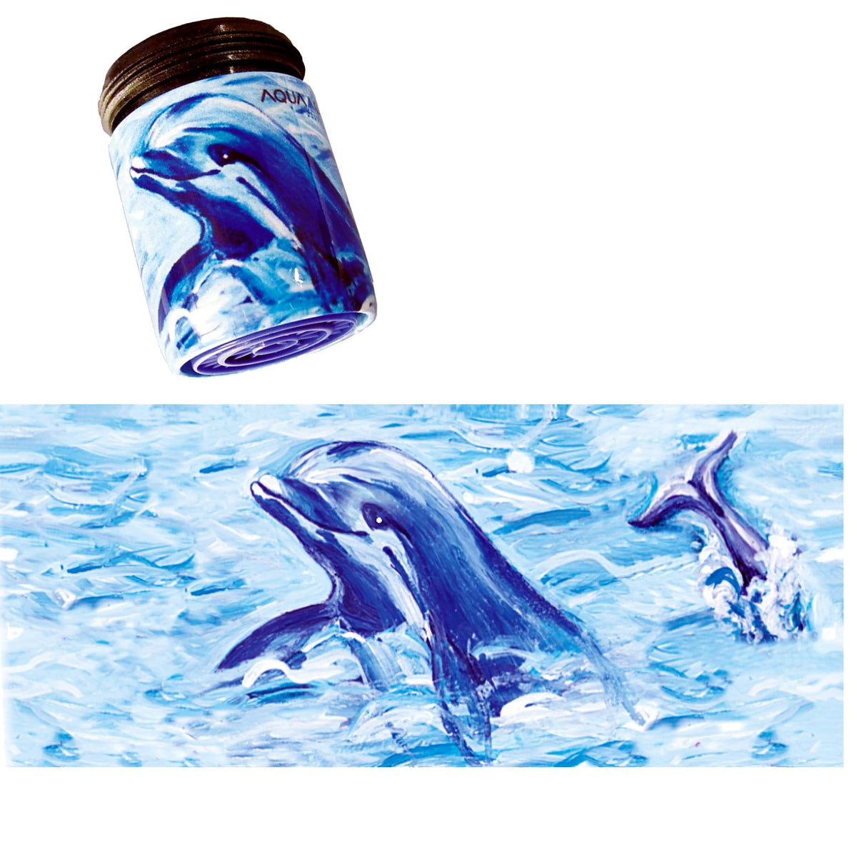 AquaClic-Perlstrahlregler für den Hahn mit  Ballet des dauphins-Design: Senken Sie den Wasserverbrauch und sparen Sie Energie!