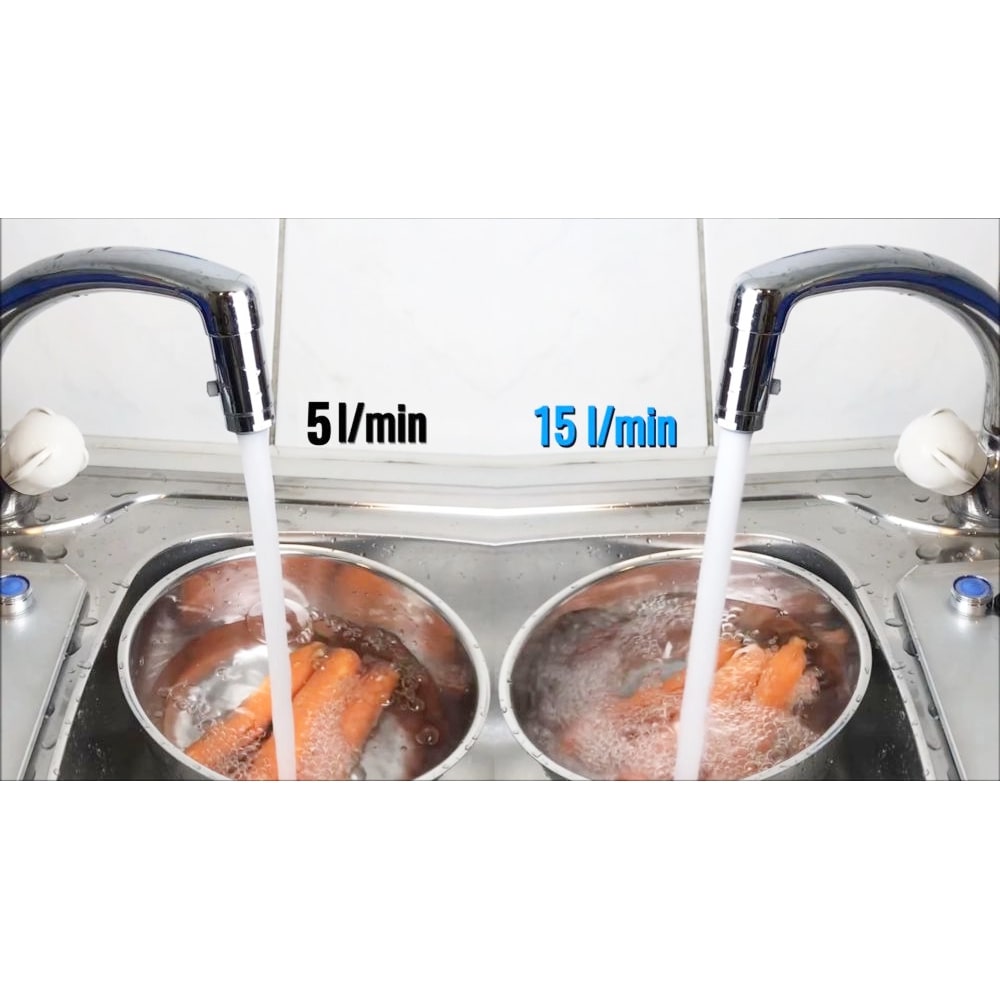 AquaClic Express mit Umschaltknopf am Wasserhahn, Airbooster