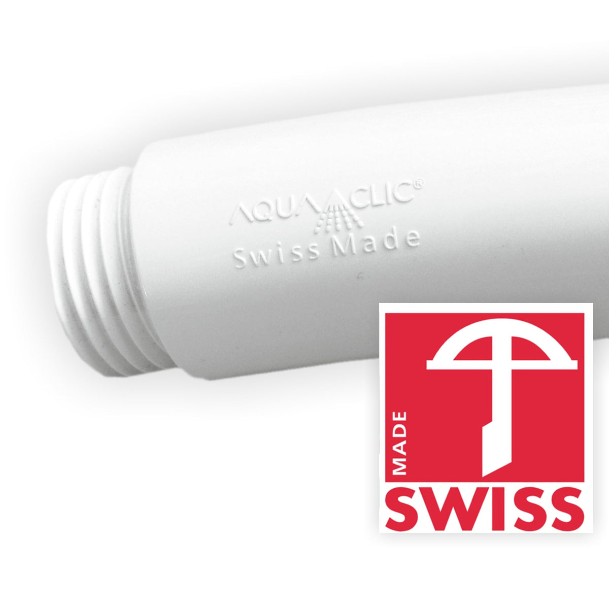 Griffteil mit Prägung SwissClima und SwissMade sowie Armbrustlogo des Labels SWISS MADE