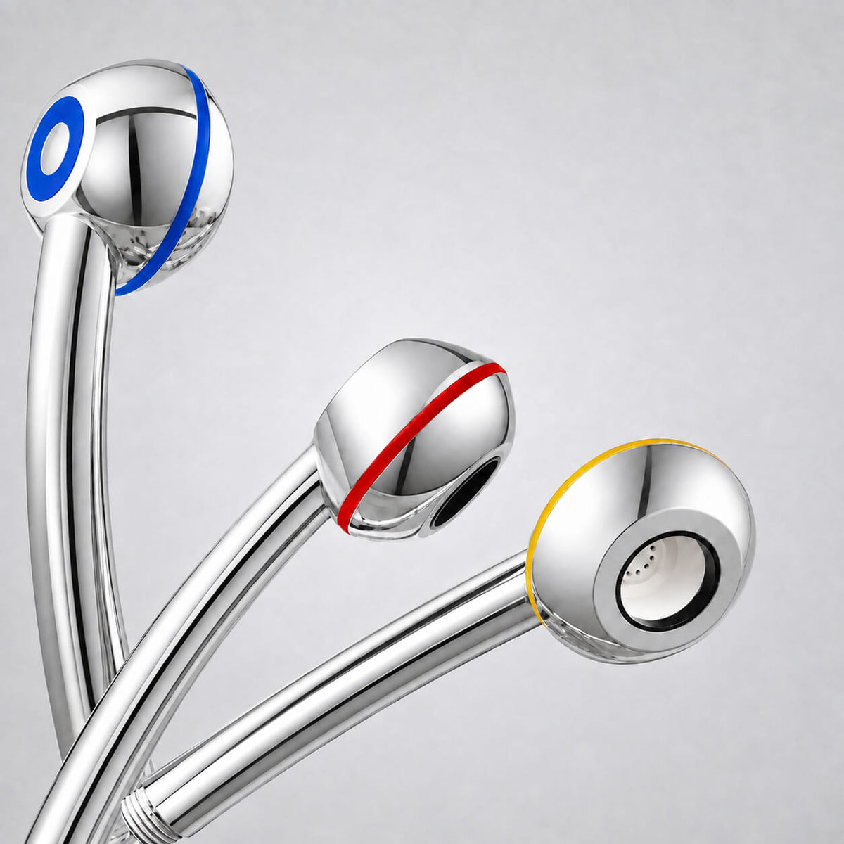 Duschkopf SwissClima Ecochrome mit Dekoring in 3 Farben: blau, rot, gelb