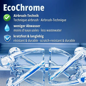 Ecoverchromung mit Airbrush-Technik: weniger Abwasser, kratfest, langlebig und silbern glänzend