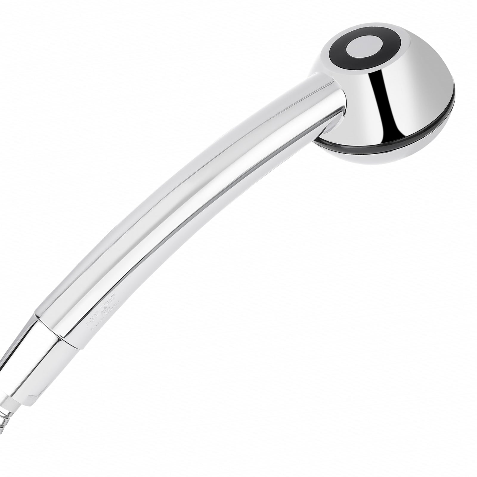 Duschkopf SwissClima für mehr Druck im Halbprofil mit sichtbaren Deko-Elemente die beliebig ausgetauscht werden können.