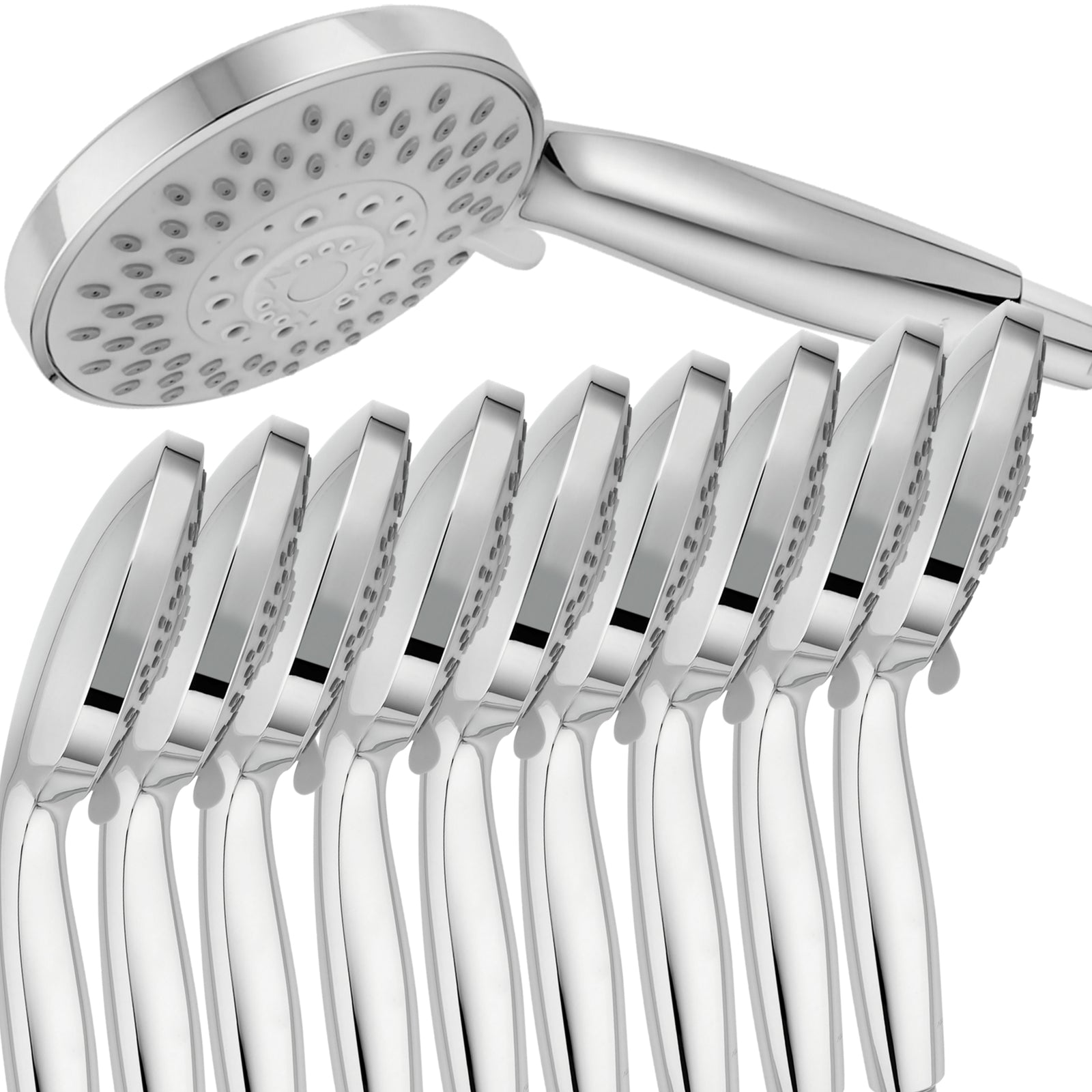 wassersparende Duschbrause Variété, umstellbar, gross, energieeffizient im 10er-Set