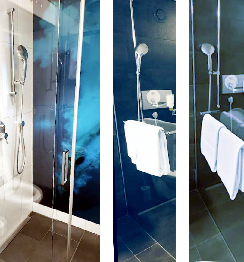 wassersparende Duschbrause Variété, umstellbar, gross, energieeffizient im 10er-Set