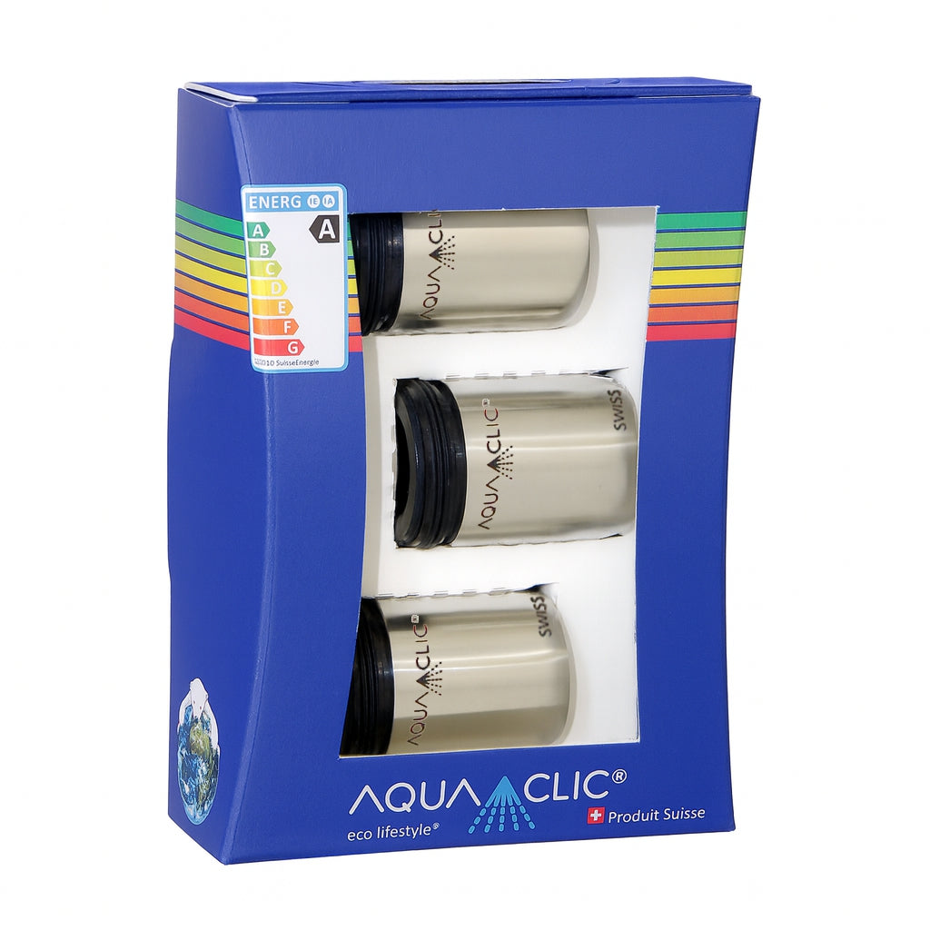 AquaClic Duo Inox Pur – 2 mousseurs inox pour confort et efficacité