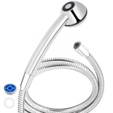 Duschkopf SwissClima mit Metallschlauch aus Edelstahl sowie Regler mit Dichtung