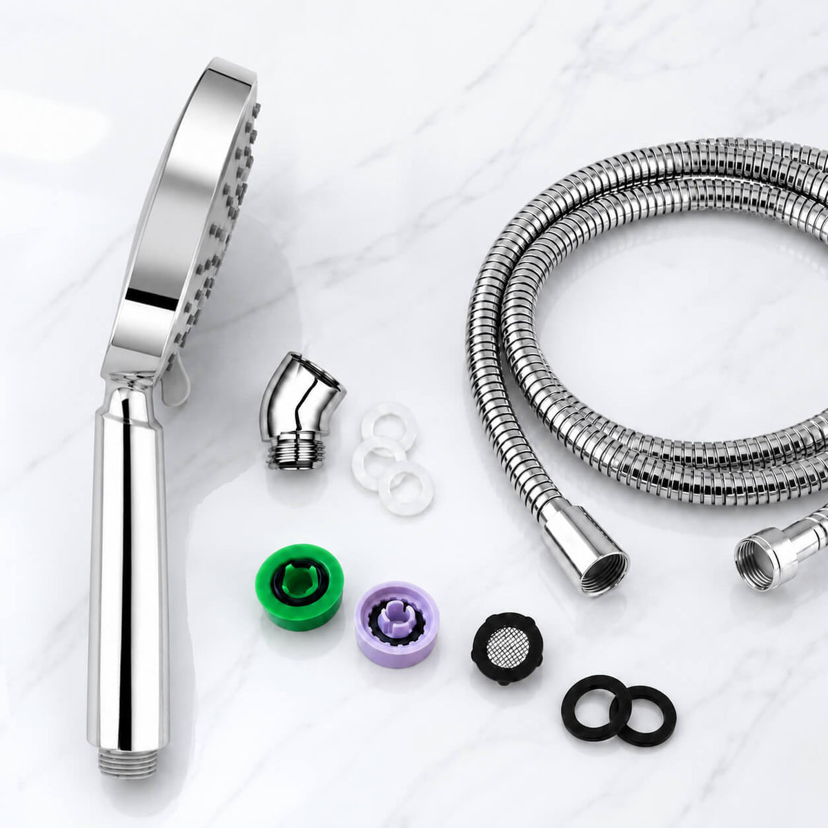 Pommeaux multijets – set de douche avec flexible et accessoires