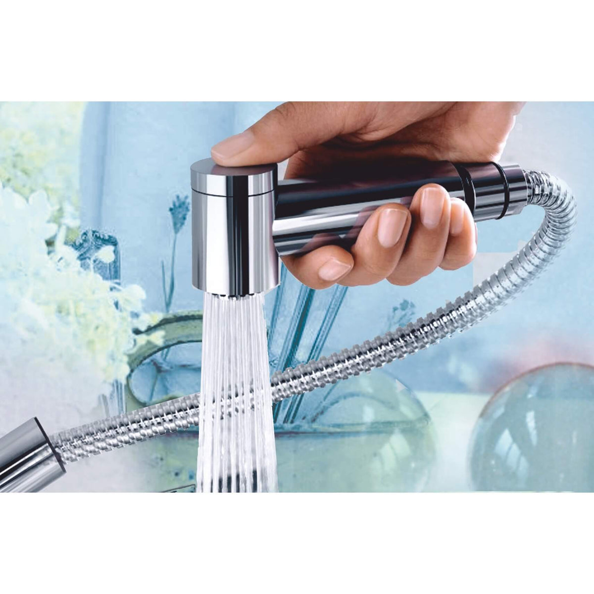 Pomme de cuisine Mini – réglable et écono­miseuse d’eau