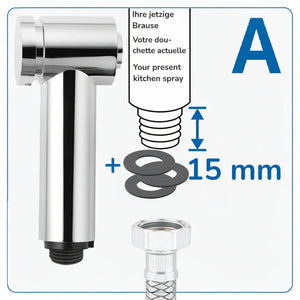 Küchenbrause Mini – umstellbar & wassersparend (5,5 & 12 l/min)
