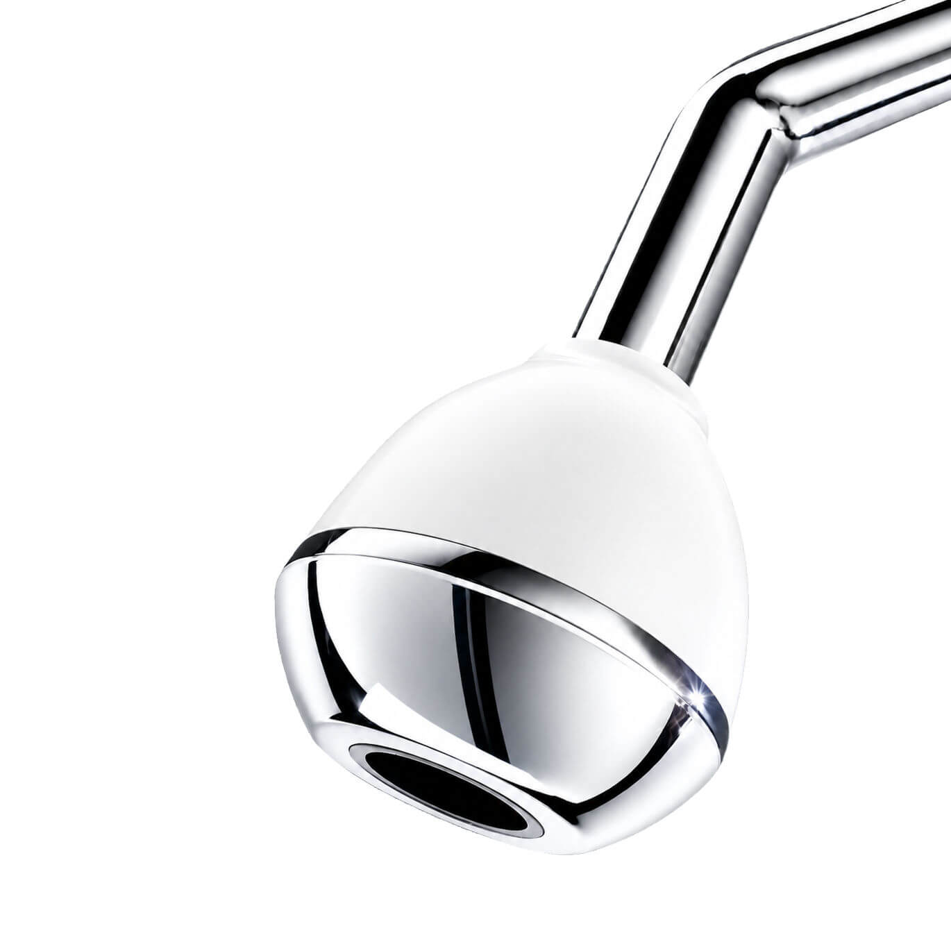 Wandbrause EcoChrome verchromt und weiss mit Wandbogen