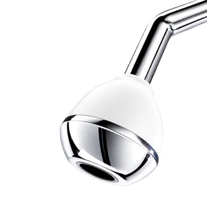 Wandbrause EcoChrome verchromt und weiss mit Wandbogen