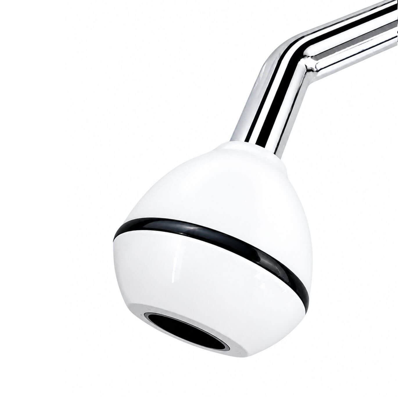Wandbrause EcoChrome verchromt und weiss mit Wandbogen