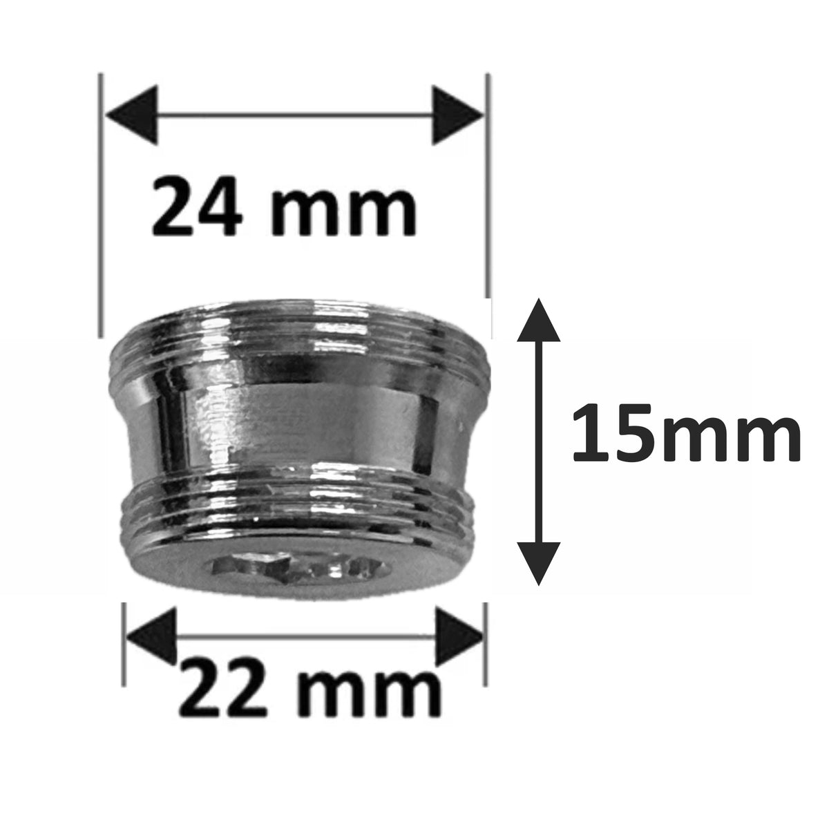 Adaptateur standard pour AquaClic (pièce de rechange M22/24): variantes plastique, métal, extralong