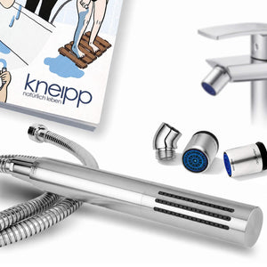 Kneipp-Set Premium: Kneippduschkopf. Kneipp-Buch und diversese Zubehör