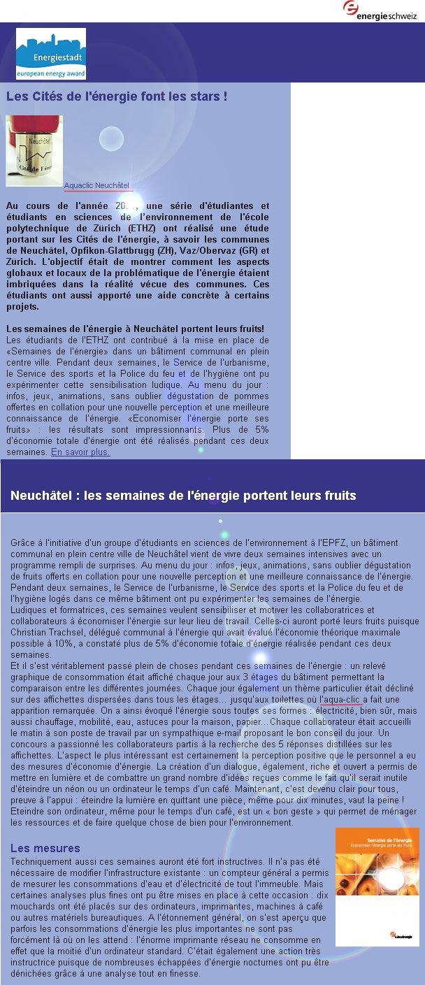 Energiestadt Neuchâtel, Strahlregler-Inox, Inox, Edelstahl-Aquaclic, silber, Gemeinde, Energiestadt,