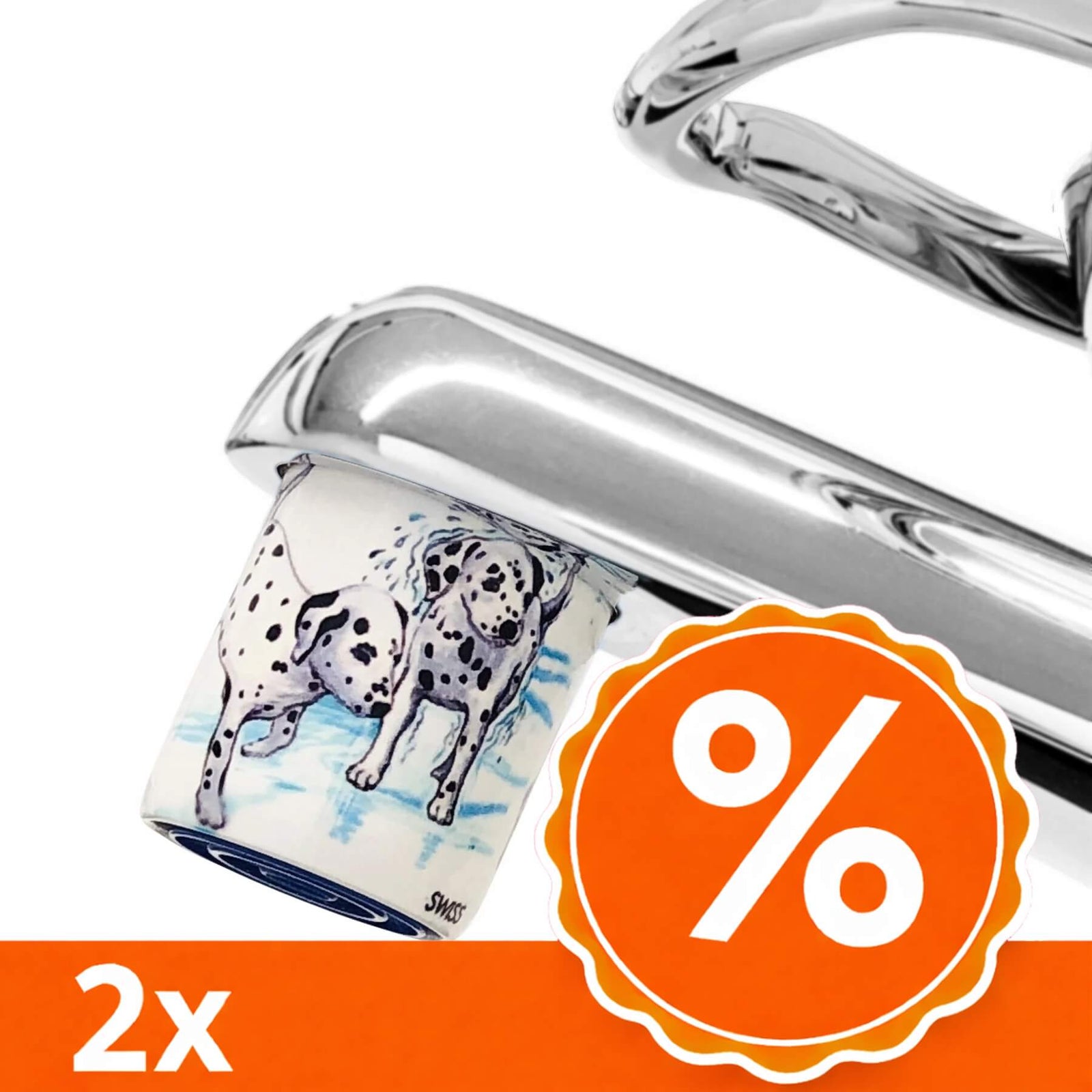 AquaClic Strahlregler Dalmatinos mit zwei Dalmatiner Hunden