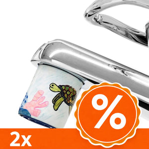AquaClic Strahlregler mit Schildkröte und Korallen Illustration
