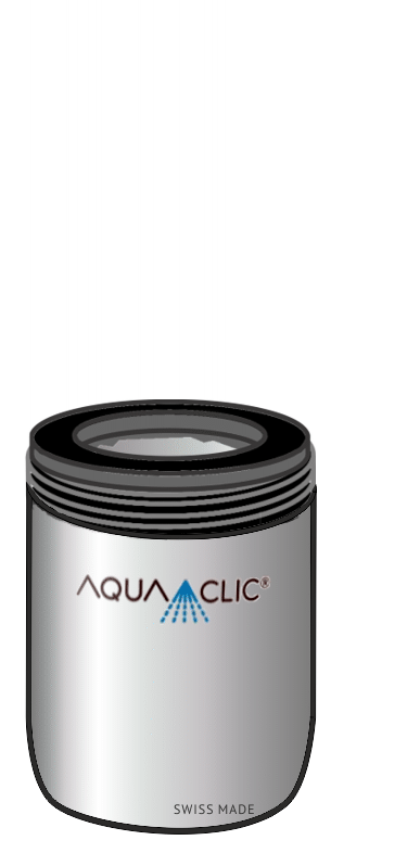 AquaClic Duo Inox Pur: 2 Edelstahl-Mischdüsen für weichen Strahl und Einsparungen