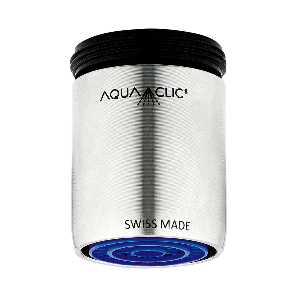 AquaClic Duo Inox Pur: 2 Edelstahl-Mischdüsen für weichen Strahl und Einsparungen
